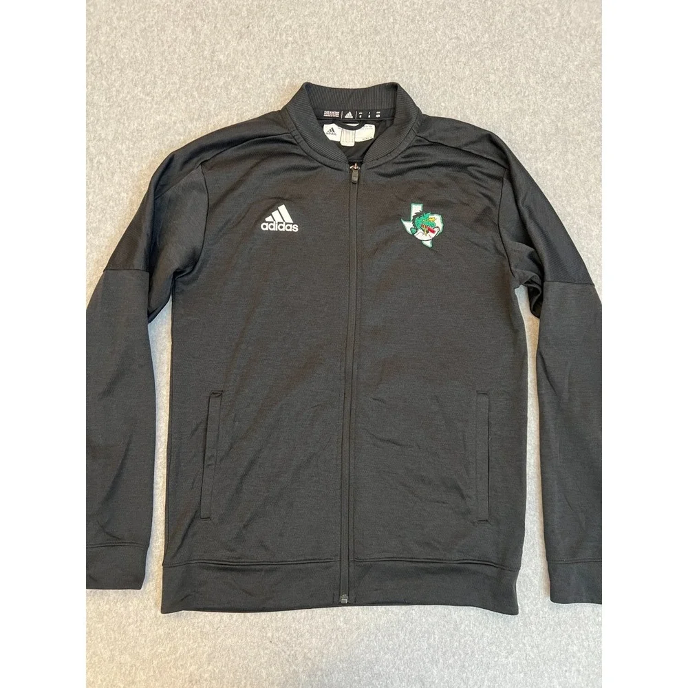 Adidas Texas Dragon Track Jacket Men's Medium Black Full‎ Zip Bomber Climalite